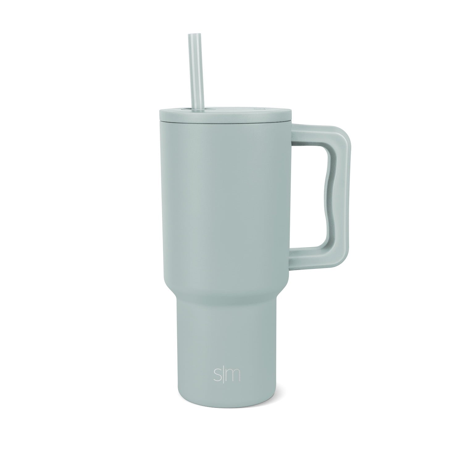 Simple Modern 30 fl oz Insulated Stainless Steel Trek Tumbler with Straw Lid | Seaglass Sage and Cream Checkmate - 2P24