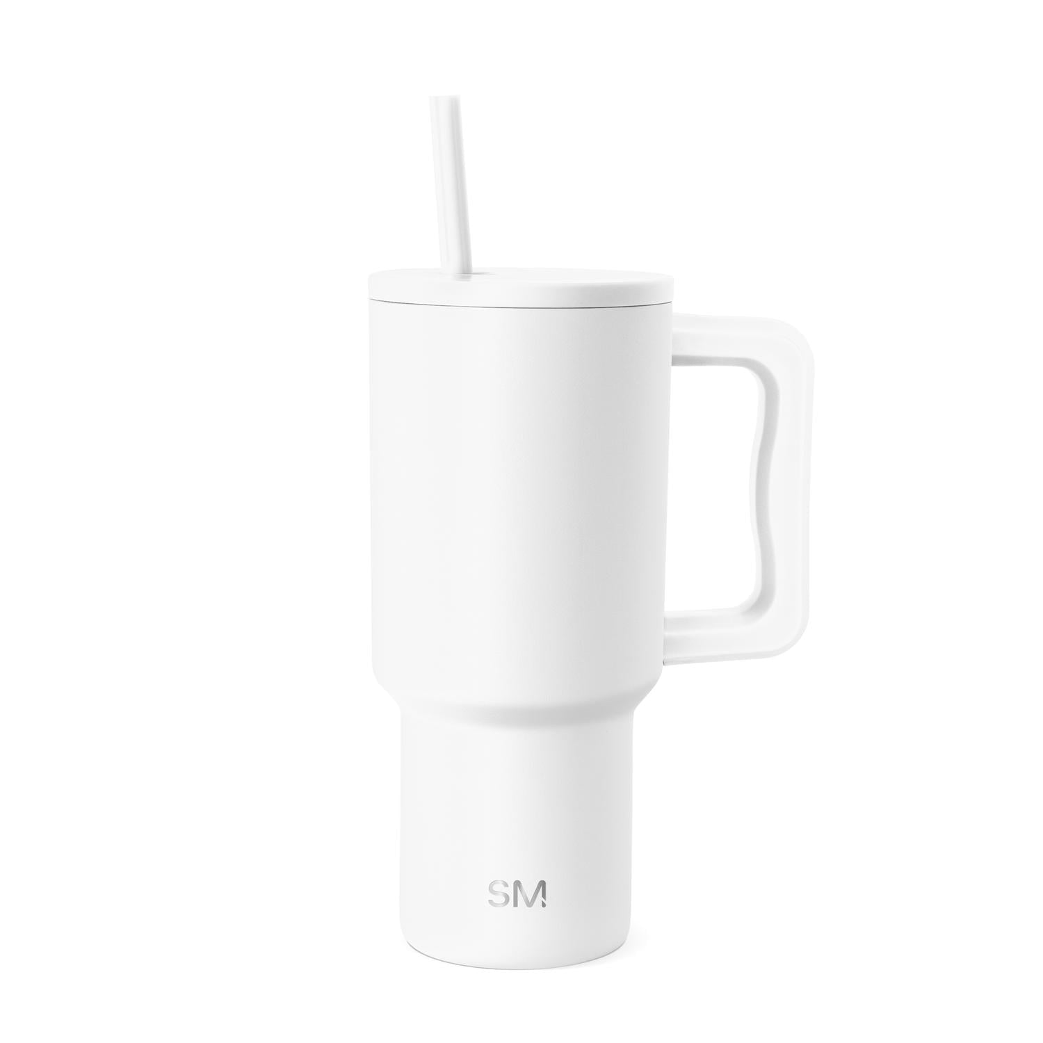 Simple Modern 30 fl oz Insulated Stainless Steel Trek Tumbler with Straw Lid | Seaglass Sage and Cream Checkmate - 2P24