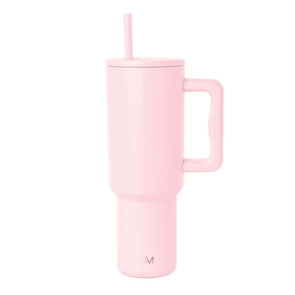 Simple Modern 40 fl oz Insulated Stainless Steel Trek Tumbler with Straw Lid | Blush - 9KRF