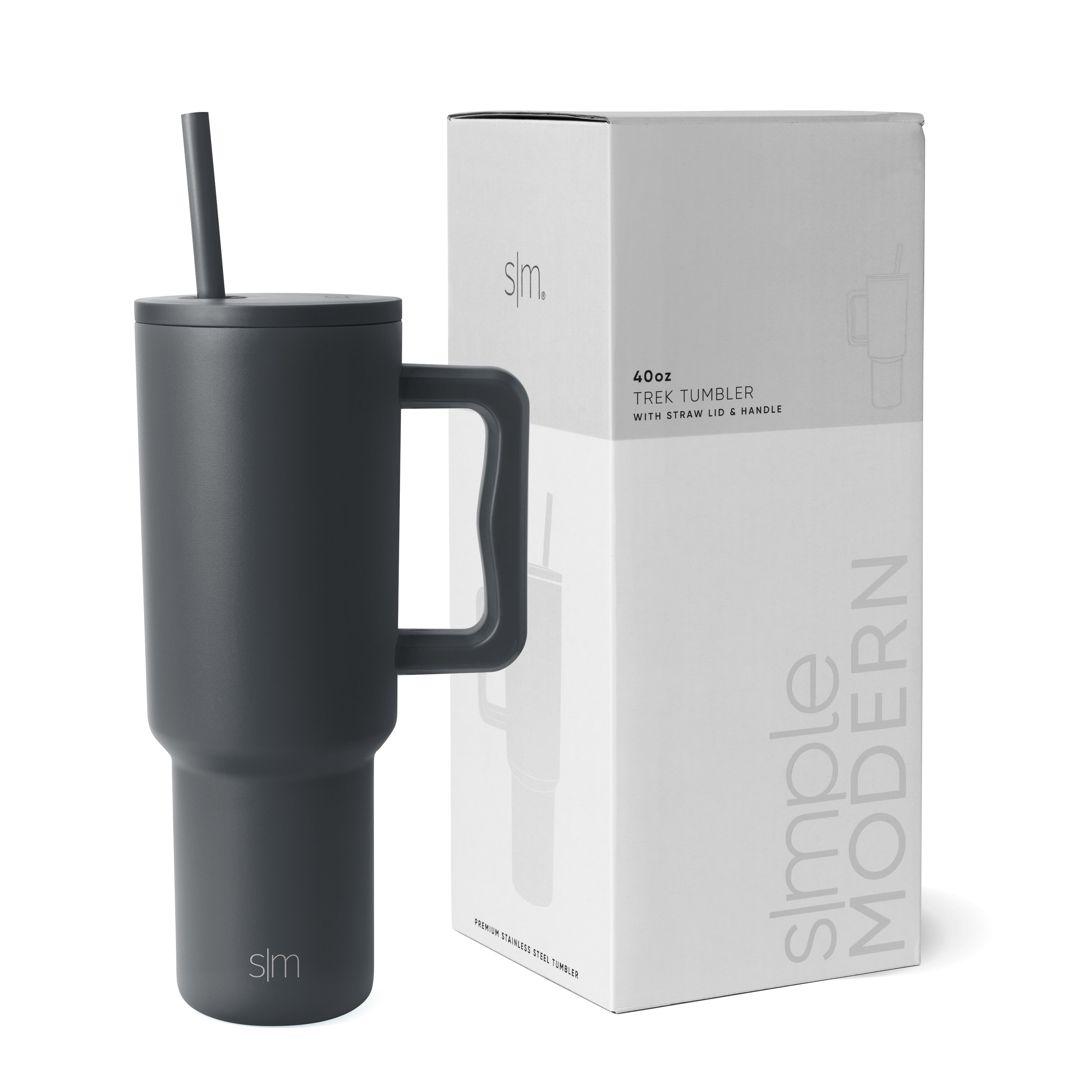 Simple Modern 40 fl oz Insulated Stainless Steel Trek Tumbler with Straw Lid | 80s Mix - ZFZ8