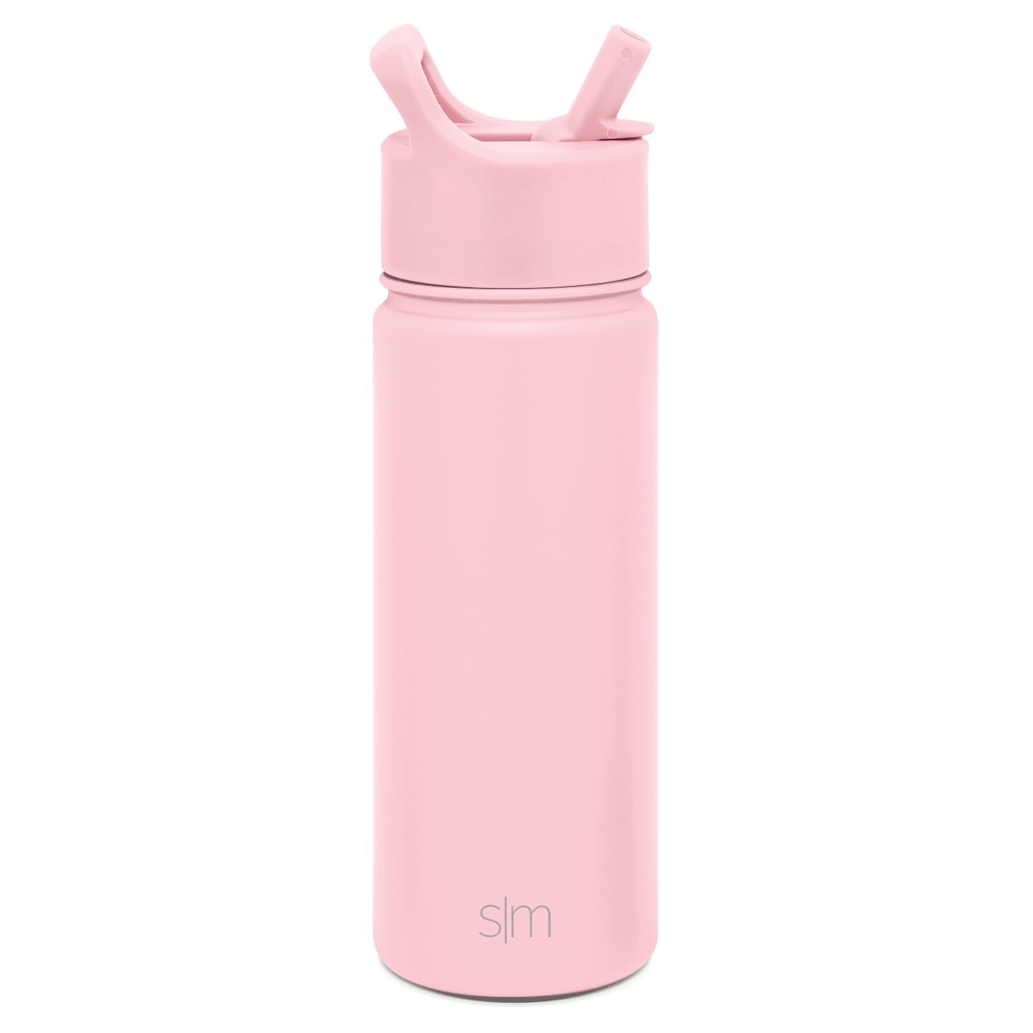 Simple Modern Kids Water Bottle with Straw Lid Vacuum Insulated Stainless Steel Metal Thermos Bottles | Reusable Leak Proof BPA-Free Flask for School | Summit Collection | 18oz, Blush -Blush - QJ95