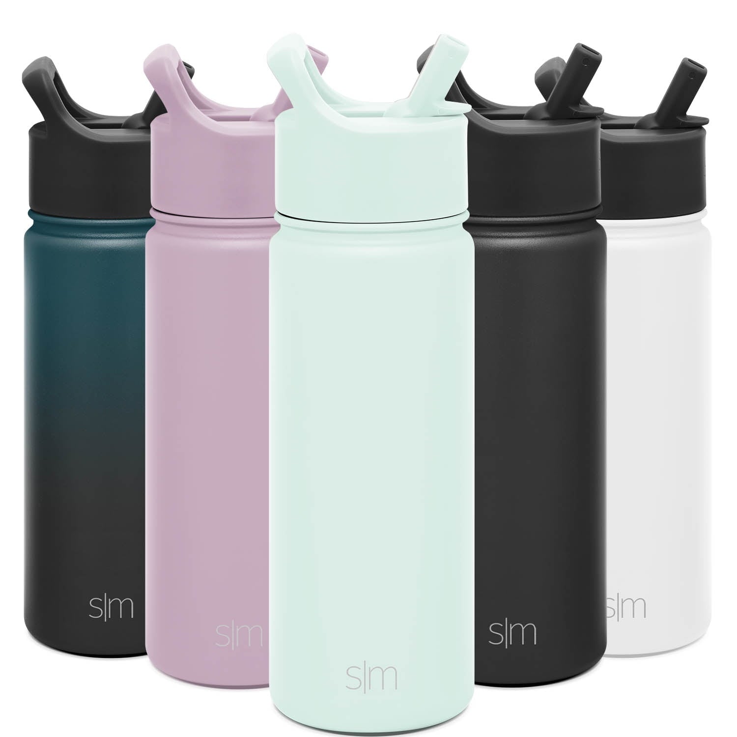 Simple Modern Summit Water Bottle Straw Lid Vacuum Insulated Stainless Steel Bottle | 18 fl oz - 4ASB