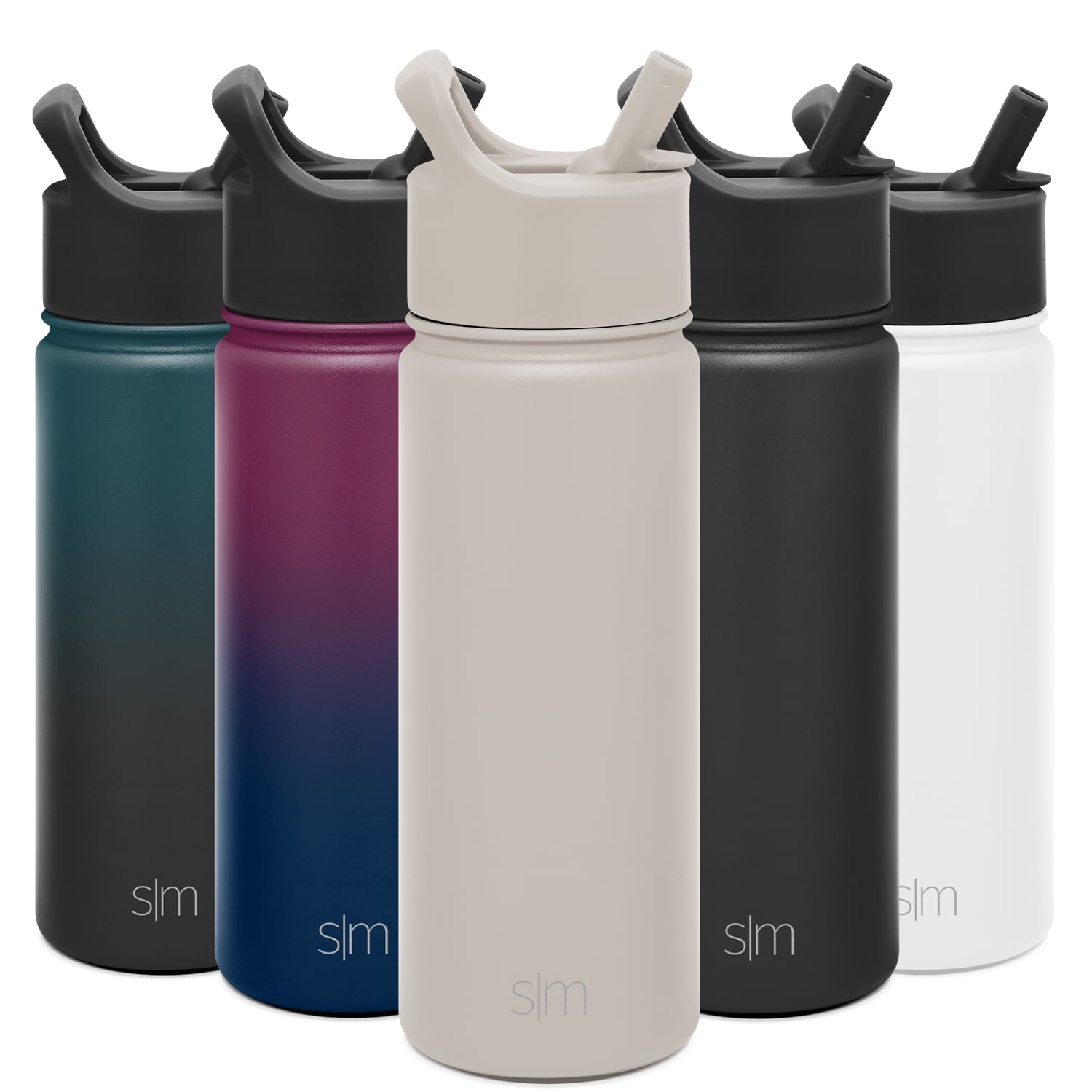 Simple Modern Summit Water Bottle Straw Lid Vacuum Insulated Stainless Steel Bottle | 18 fl oz - 4ASB