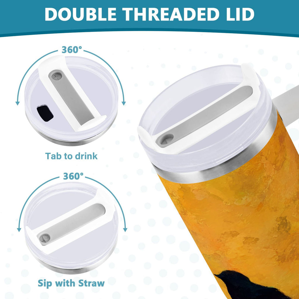 30 oz Insulated Stainless Steel Tumbler Double Wall Stainless Steel Tumbler with 2-Way Drinking Birds on A Wire - 5SJ2