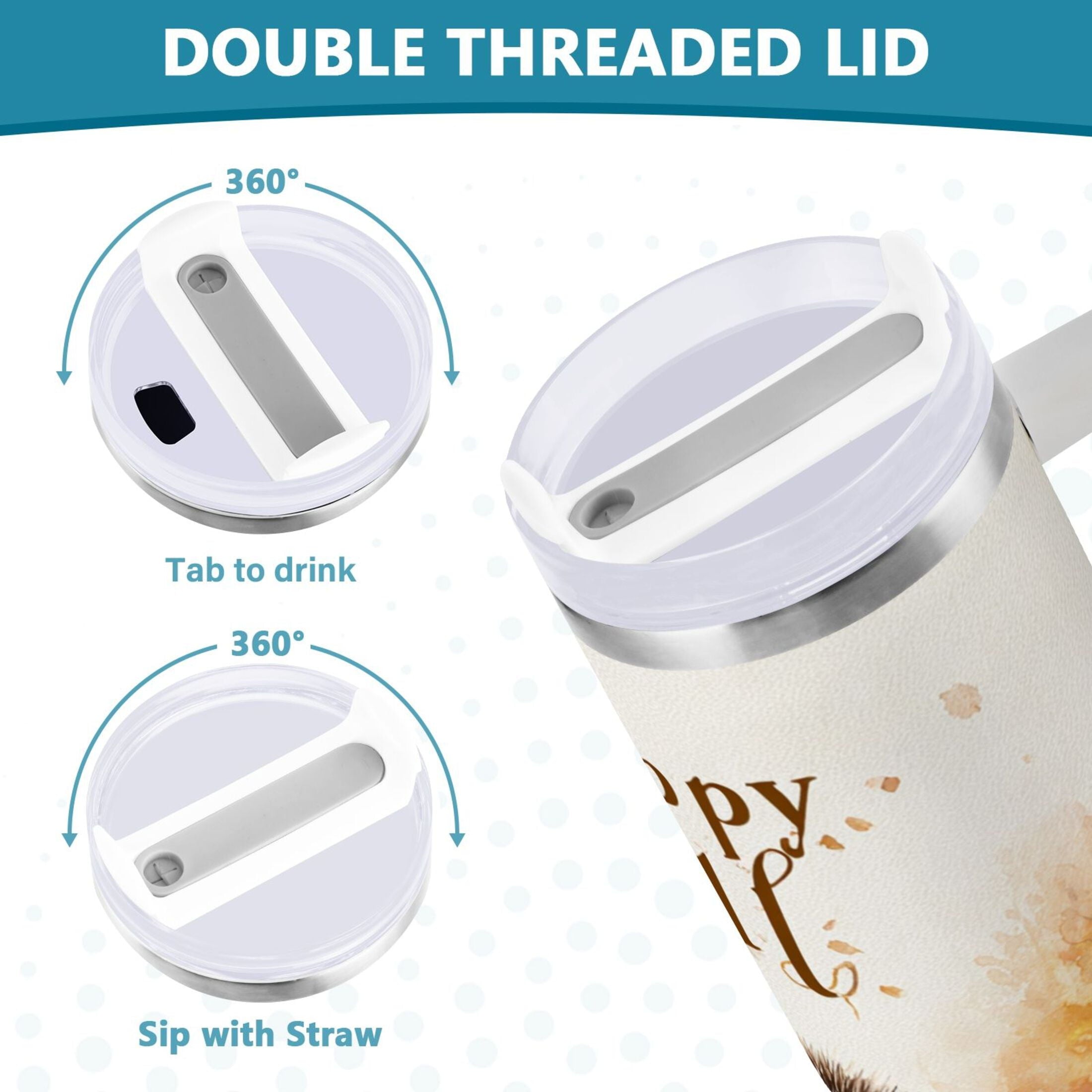 30 oz Insulated Stainless Steel Tumbler Double Wall Stainless Steel Tumbler with 2-Way Drinking Cute Little Hedgehog - L9YJ