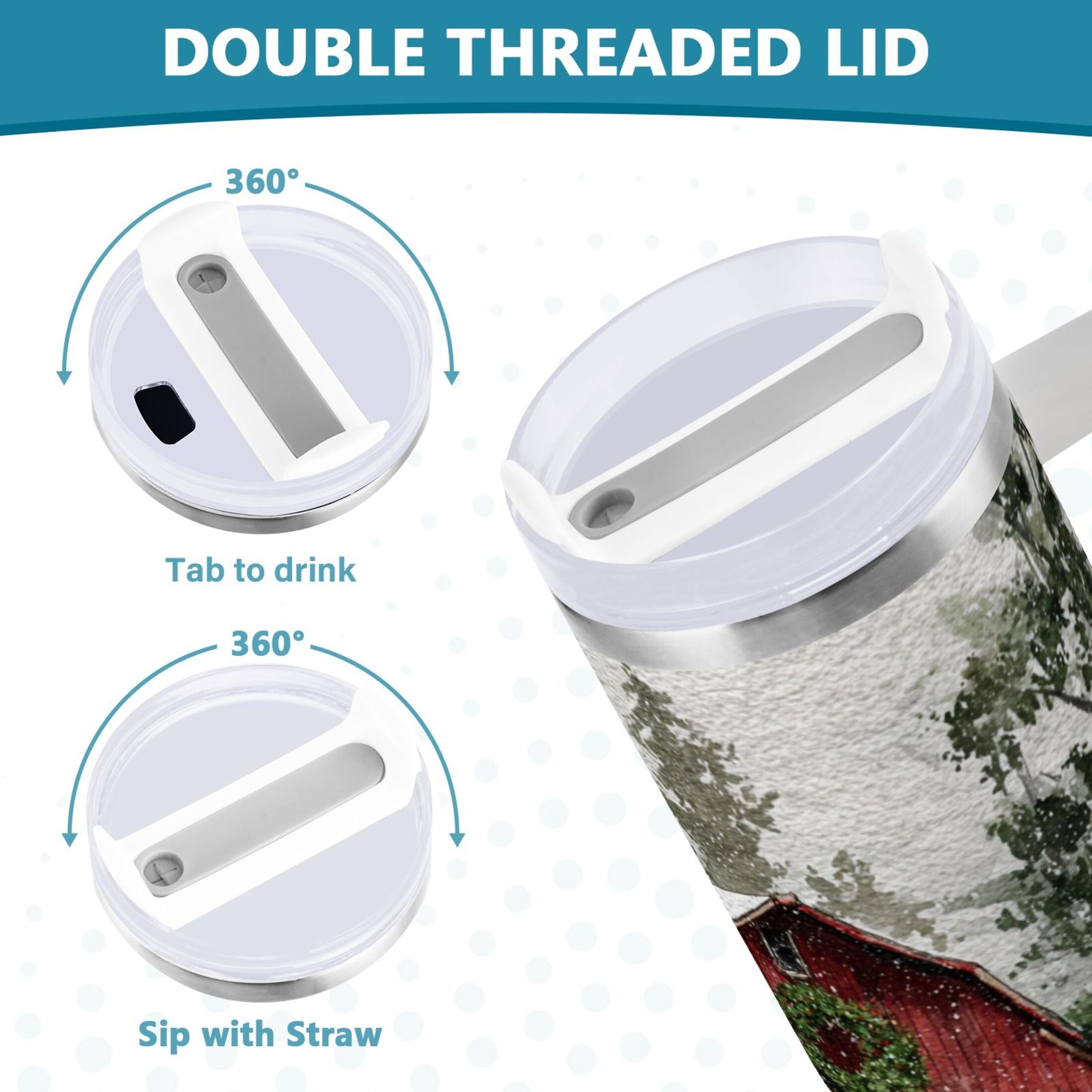 30 oz Insulated Stainless Steel Tumbler Double Wall Stainless Steel Tumbler with 2-Way Drinking Old Red Barn - XXTD