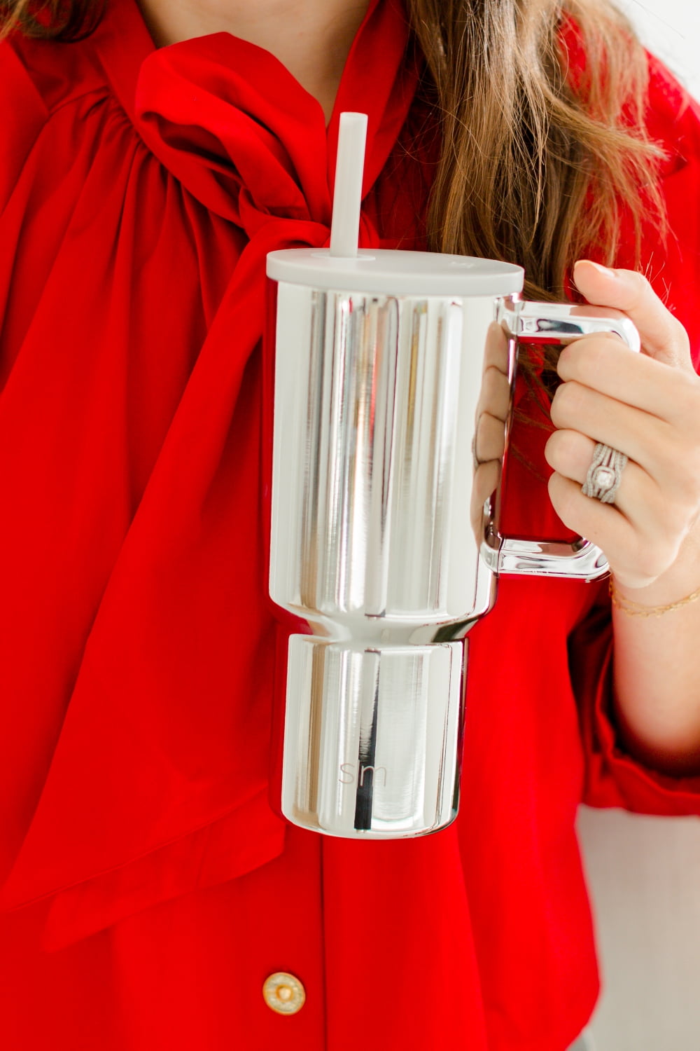 Simple Modern 30 fl oz Insulated Stainless Steel Trek Tumbler with Straw Lid | Seaglass Sage and Cream Checkmate - 2P24