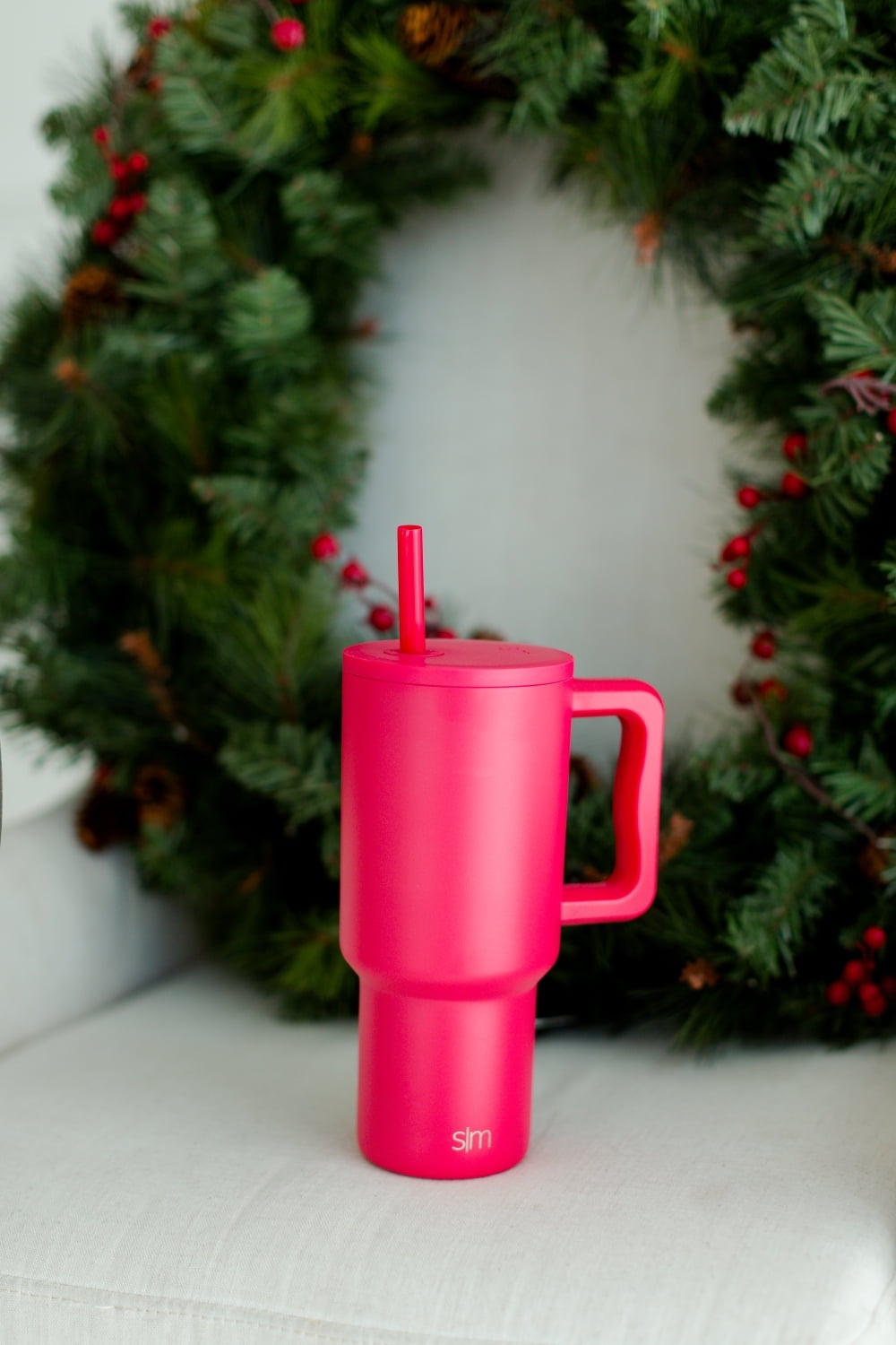 Simple Modern 30 fl oz Insulated Stainless Steel Trek Tumbler with Straw Lid | Seaglass Sage and Cream Checkmate - 2P24